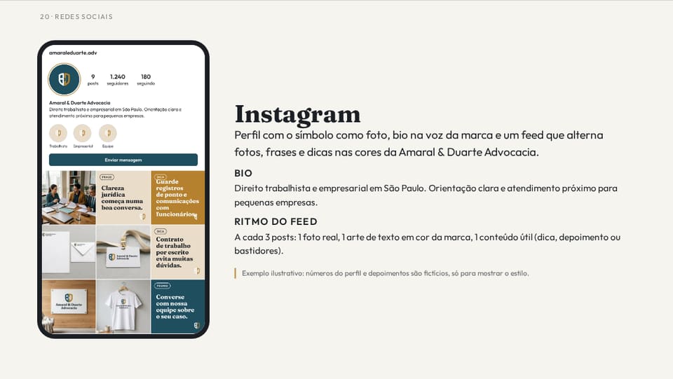 Instagram de exemplo de Amaral & Duarte Advocacia
